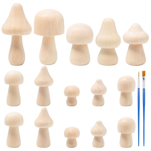 Sxutop 15 Stück Holz Pilz Set Natürliche Lackierbar Mini Holzpilz Unlackierte Holzpilze Unvollendete Verschiedene Größen Holzpilze Bemalen für DIY Kunst Handwerk Projekte Ornamente Sxutop 15 Stück Holz Pilz Set Natürliche Lackierbar Mini Holzpilz Unlackierte Holzpilze Unvollendete Verschiedene Größen Holzpilze Bemalen für DIY Kunst Handwerk Projekte Ornamente von Sxutop