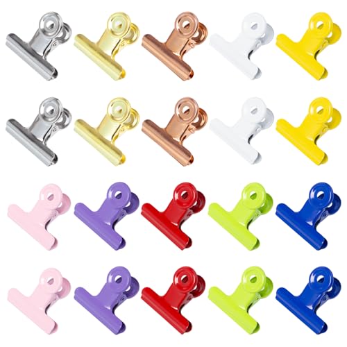 Sxutop 20 Stück Bunte Bulldogge Büroklammern, 38mm Bulldog Binder Clips Metall Scharnier Clips Briefklemmer Metallklammern für Lebensmittelbeutel, Bilder Fotos Kunsthandwerk, Büro, Küche (10 Farben) Sxutop 20 Stück Bunte Bulldogge Büroklammern, 38mm Bulldog Binder Clips Metall Scharnier Clips Briefklemmer Metallklammern für Lebensmittelbeutel, Bilder Fotos Kunsthandwerk, Büro, Küche (10 Farben) von Sxutop