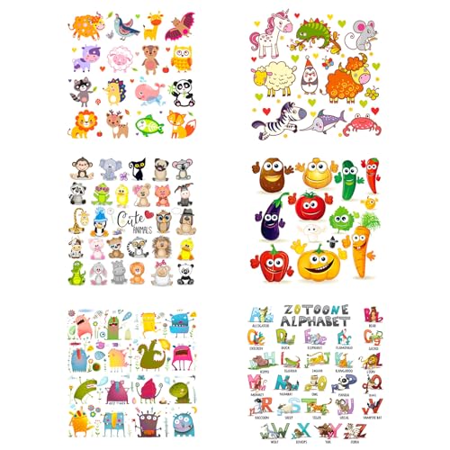 Sxutop 6 Blatt Kinder Bügelbilder Thermotransfer Patches zum Aufbügeln Tiere Patch Wärmeübertragung Bügelflicken Kinder Tiere Aufnäher Patches Aufkleber für Kleidung, T-Shirt, Jeans, Taschen DIY Sxutop 6 Blatt Kinder Bügelbilder Thermotransfer Patches zum Aufbügeln Tiere Patch Wärmeübertragung Bügelflicken Kinder Tiere Aufnäher Patches Aufkleber für Kleidung, T-Shirt, Jeans, Taschen DIY von Sxutop