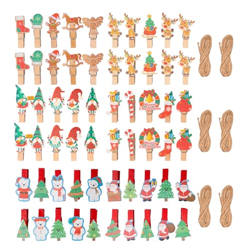 Sxutop 60 Stück Holzklammern Weihnachten Klammern Adventskalender Wäscheklammern Weihnachten Deko Klammern Holz Mini Zierklammern mit Schnur für Weihnachten,Fotowänden,Postkarten,Papiertüten,3.5*0.7cm Sxutop 60 Stück Holzklammern Weihnachten Klammern Adventskalender Wäscheklammern Weihnachten Deko Klammern Holz Mini Zierklammern mit Schnur für Weihnachten,Fotowänden,Postkarten,Papiertüten,3.5*0.7cm von Sxutop
