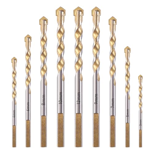 Sxutop Glasbohrer Betonboher Universalbohrer Set Steinbohrer Legierung Bohrer 9 Teilig Ø 3,4,5,6,7,8,9,10,12 mm Multifunktionale Bohrer für Fliesen Beton Ziegel Porzellan Kunststoff Stein Holz Sxutop Glasbohrer Betonboher Universalbohrer Set Steinbohrer Legierung Bohrer 9 Teilig Ø 3,4,5,6,7,8,9,10,12 mm Multifunktionale Bohrer für Fliesen Beton Ziegel Porzellan Kunststoff Stein Holz von Sxutop