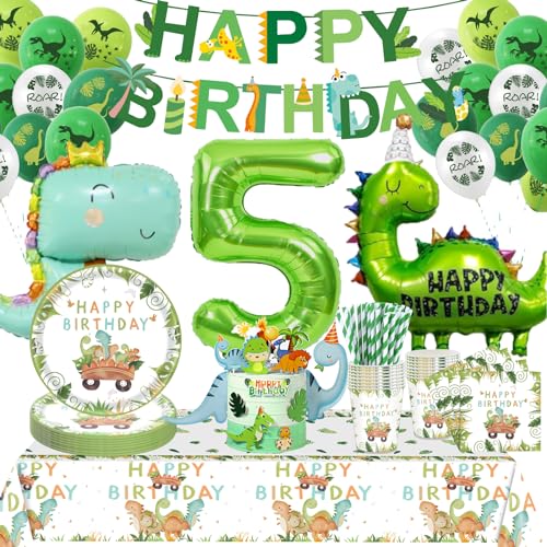 Dino Geburtstag Deko 5 Jahre,Dinosaurier Partygeschirr Geburtstagsdeko, Geburtstagsdeko 5 Jahre Junge, Dino Ballons Servietten etc Geburtstagsdeko Supplies für Party Kindergeburtstag Deko 16 Gäste Dino Geburtstag Deko 5 Jahre,Dinosaurier Partygeschirr Geburtstagsdeko, Geburtstagsdeko 5 Jahre Junge, Dino Ballons Servietten etc Geburtstagsdeko Supplies für Party Kindergeburtstag Deko 16 Gäste von Sxzgea