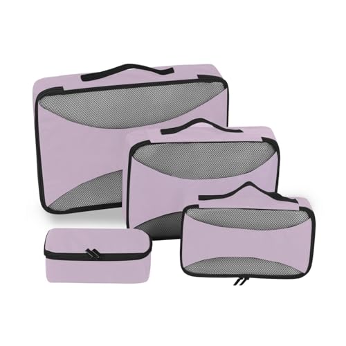 4-teiliges Organizer-Taschen-Set, Netzstoff, leichte Packwürfel, Hellviolett von SyXIOP