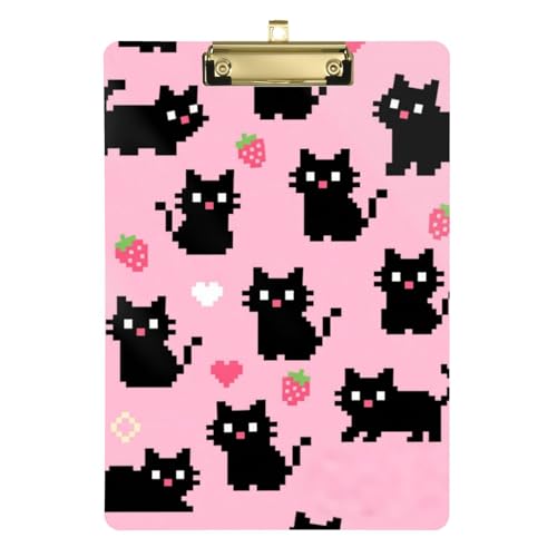 A Cute Cartoon Black Pixel Cat A4 Pocket clipboard for Nurses 1 clipboard Transparent for Nurses Home Contractor Size 9 x 12 A Cute Cartoon Black Pixel Cat A4 Pocket clipboard for Nurses 1 clipboard Transparent for Nurses Home Contractor Size 9 x 12 von SyXIOP