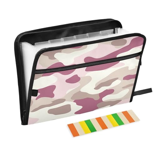 Akkordeon-Dokumentenmappe, A4, Briefgröße, mit Reißverschluss, für Zuhause, Büro, Akkordeon, Dokumentenmappe, Fächermappe mit 13 Fächern, Camouflage, Violett Akkordeon-Dokumentenmappe, A4, Briefgröße, mit Reißverschluss, für Zuhause, Büro, Akkordeon, Dokumentenmappe, Fächermappe mit 13 Fächern, Camouflage, Violett von SyXIOP