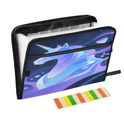 Aktenordner mit Einhörnern, 13 Taschen, A4, Briefgröße mit Reißverschluss, für Bürobedarf, Büromappen, Para Guardar Aktenordner mit Einhörnern, 13 Taschen, A4, Briefgröße mit Reißverschluss, für Bürobedarf, Büromappen, Para Guardar von SyXIOP