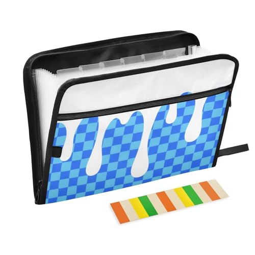 Aktenordner mit Trennwänden, 13 Fächern, A4, Briefgröße mit Reißverschluss, für Bürobedarf, Papier, Fächermappe, Blau Aktenordner mit Trennwänden, 13 Fächern, A4, Briefgröße mit Reißverschluss, für Bürobedarf, Papier, Fächermappe, Blau von SyXIOP