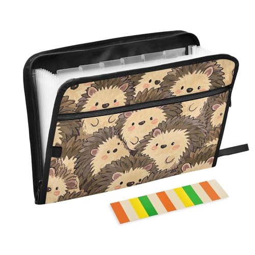 Aktenordner mit niedlichem Cartoon-Igel, 13 Taschen, A4, Briefgröße mit Reißverschluss, für Papiere, Organizer mit Taschen, Para-Guardar-Dokumente Aktenordner mit niedlichem Cartoon-Igel, 13 Taschen, A4, Briefgröße mit Reißverschluss, für Papiere, Organizer mit Taschen, Para-Guardar-Dokumente von SyXIOP