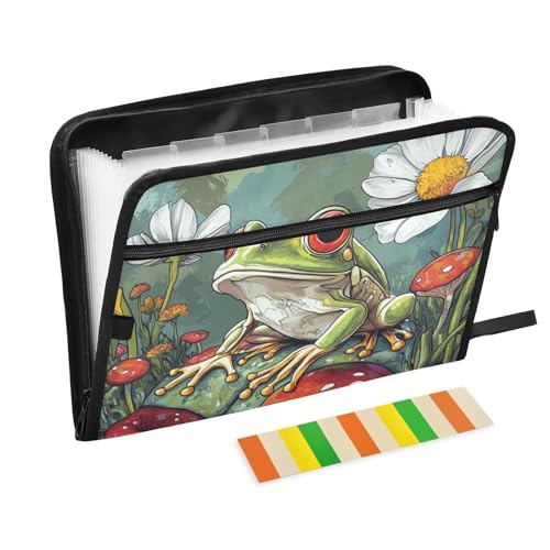 Art Frog Dokumentenmappe, 13 Taschen, A4, Briefgröße mit Reißverschluss, für Büro, Erweiterungsmappe, Organizer Art Frog Dokumentenmappe, 13 Taschen, A4, Briefgröße mit Reißverschluss, für Büro, Erweiterungsmappe, Organizer von SyXIOP