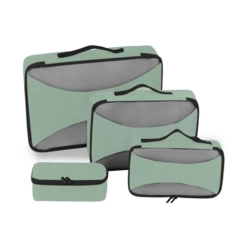 Avocado-Grün, 4-teiliges Set, Organizer für Reisen, Netzstoff, Reiseutensilien, leichtes Packwürfel-Set von SyXIOP