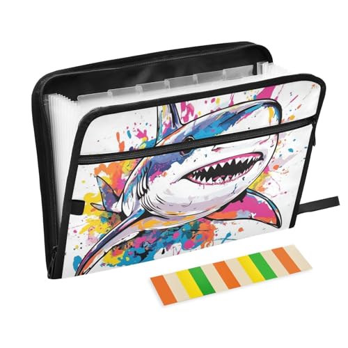 Beauty Blue Shark erweiterbare Ordner, 13 Taschen, A4, Briefgröße mit Reißverschluss, für Papiere, Hängemappen, Carpeta de Beauty Blue Shark erweiterbare Ordner, 13 Taschen, A4, Briefgröße mit Reißverschluss, für Papiere, Hängemappen, Carpeta de von SyXIOP