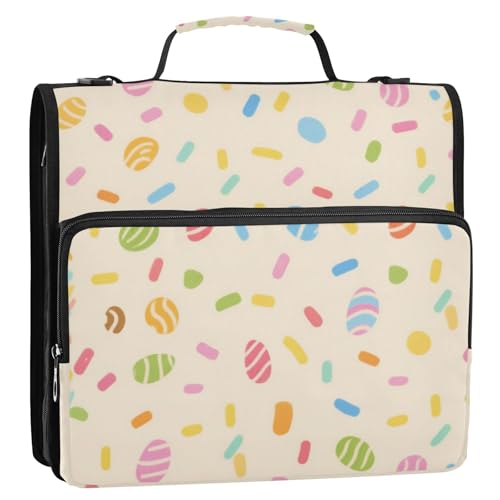 Beige Cartoon Candy 3,8 cm 3 Ringe Reißverschluss Ordner Organizer mit Griff Laege Kapazität Schulbedarf Organizer für Schule/Büro Encuadernador de cremallera von SyXIOP