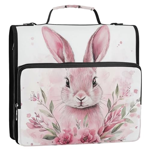 Bolsa de Cremallera Ringbuch mit 3 Ringen, mit Reißverschluss, mehrere Taschen, Schulbedarf, Organizer für Schule, Rosa von SyXIOP