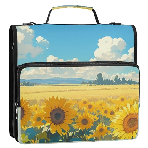 Bolsa de Cremallera Ringbuch mit 3 Ringen, stabiler Reißverschluss, mit Griff und abnehmbarem Schultergurt, mehrere Taschen, Schulordner für Schule und Büro, 3,8 cm von SyXIOP