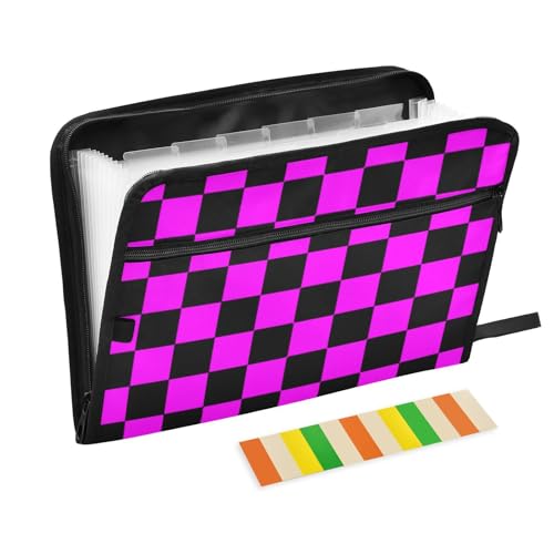 Buffalo Fächermappe mit 13 Fächern, A4, mit Reißverschluss, kariert, Schwarz, Magenta, Schwarz / Magenta Buffalo Fächermappe mit 13 Fächern, A4, mit Reißverschluss, kariert, Schwarz, Magenta, Schwarz / Magenta von SyXIOP