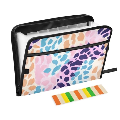 Bunte Blöcke, Druck-Organizer, Ordner, 13 Taschen, A4, Briefgröße mit Reißverschluss, für Bürobedarf, Papier-Organizer, Ordner Bunte Blöcke, Druck-Organizer, Ordner, 13 Taschen, A4, Briefgröße mit Reißverschluss, für Bürobedarf, Papier-Organizer, Ordner von SyXIOP