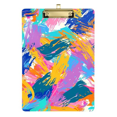 Bunte Farbspritzer, A4, Quittungs-Klemmbrett, Klemmbrett, für Damen, transparent, für das erste Jahr, Lehrer, Muss Haves Größe 22,9 x 30,5 cm Bunte Farbspritzer, A4, Quittungs-Klemmbrett, Klemmbrett, für Damen, transparent, für das erste Jahr, Lehrer, Muss Haves Größe 22,9 x 30,5 cm von SyXIOP