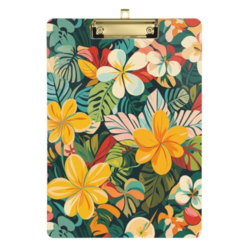 Bunte Sommer-Hawaii-Blumen, A4, Kinder-Klemmbrett, modisches Klemmbrett für das erste Jahr, Lehrer, Must-Haves, Größe 22,9 x 30,5 cm Bunte Sommer-Hawaii-Blumen, A4, Kinder-Klemmbrett, modisches Klemmbrett für das erste Jahr, Lehrer, Must-Haves, Größe 22,9 x 30,5 cm von SyXIOP