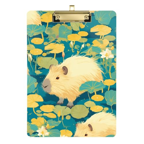 Capybara Klemmbrett, A4, Acryl, niedlich, für Lehrer, Schule, Größe 22,9 x 30,5 cm, Grün Capybara Klemmbrett, A4, Acryl, niedlich, für Lehrer, Schule, Größe 22,9 x 30,5 cm, Grün von SyXIOP