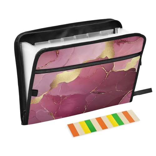 Carpeta de Fächermappe, erweiterbar, 13 Fächer, A4, Briefgröße mit Reißverschluss, für Dokumentenaufbewahrung, Ordner mit Taschen, rotgoldfarben Carpeta de Fächermappe, erweiterbar, 13 Fächer, A4, Briefgröße mit Reißverschluss, für Dokumentenaufbewahrung, Ordner mit Taschen, rotgoldfarben von SyXIOP