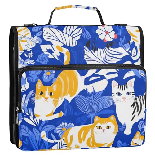Chic American Shorthaircats Ringbuch mit 3 Ringen, 3,8 cm, Königsblau, inklusive Reißverschlusstasche, Portfolio-Ordner für Schule und Büro, Clip de Cremallera Chic American Shorthaircats Ringbuch mit 3 Ringen, 3,8 cm, Königsblau, inklusive Reißverschlusstasche, Portfolio-Ordner für Schule und Büro, Clip de Cremallera von SyXIOP