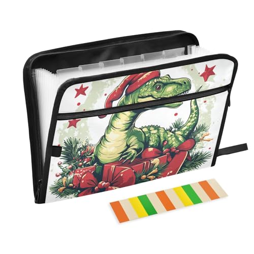 Dino Weihnachtsmappe, 13 Taschen, A4, Briefgröße mit Reißverschluss, für Zuhause, Büro, Reisen, Aktenordner Dino Weihnachtsmappe, 13 Taschen, A4, Briefgröße mit Reißverschluss, für Zuhause, Büro, Reisen, Aktenordner von SyXIOP