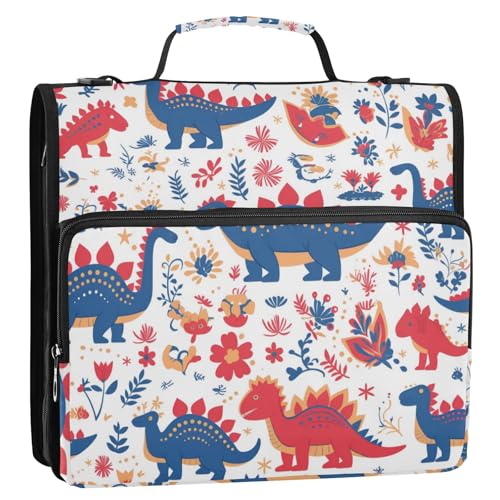 Dinosaurier-Mappe mit Reißverschluss, 3 Ringe, wasserdicht, Portfolio-Organizer für Schule/Büro, Clip de Cremallera Resistente Dinosaurier-Mappe mit Reißverschluss, 3 Ringe, wasserdicht, Portfolio-Organizer für Schule/Büro, Clip de Cremallera Resistente von SyXIOP