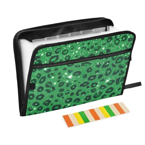 Dokumenten-Organizer mit künstlichem Glitzer-Leopardenmuster, Grün, 13 Fächer, A4, Briefgröße mit Reißverschluss, für Papiere, Organizer, Ordner, Para Guardar Documentos Dokumenten-Organizer mit künstlichem Glitzer-Leopardenmuster, Grün, 13 Fächer, A4, Briefgröße mit Reißverschluss, für Papiere, Organizer, Ordner, Para Guardar Documentos von SyXIOP