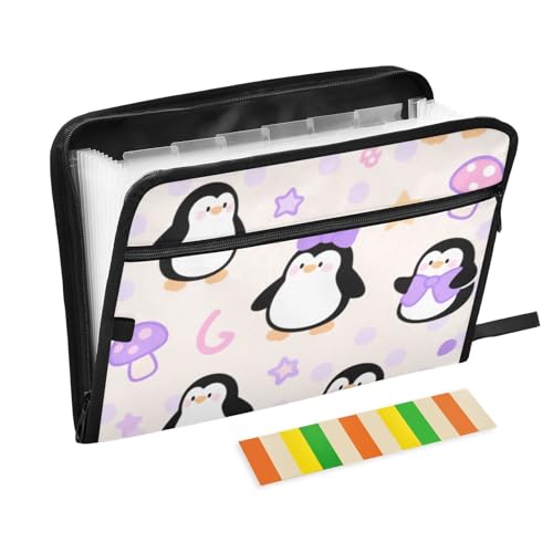 Dokumenten-Organizer mit niedlichem Cartoon-Pinguin, 13 Taschen, A4, Briefgröße mit Reißverschluss, für Dokumentenaufbewahrung, Aktenhüllen, Para Guardar Dokumenten-Organizer mit niedlichem Cartoon-Pinguin, 13 Taschen, A4, Briefgröße mit Reißverschluss, für Dokumentenaufbewahrung, Aktenhüllen, Para Guardar von SyXIOP