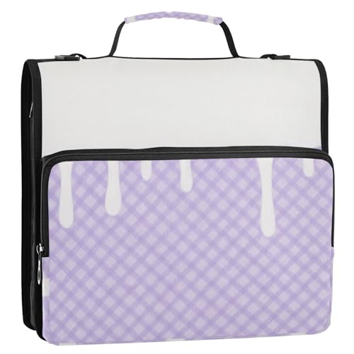 Dokumentenmappe mit 3 Ringen, 3,8 cm, mit Griff, mehrere Taschen, Dokumentenmappe, Organizer für Mittelschule, Gestor de encuadernación de documentos, Violett von SyXIOP