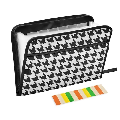Dokumentenmappe mit Hahnentrittmuster, klassisch, mit Taschen, 13 Taschen, A4, Briefgröße mit Reißverschluss, für Bürobedarf, Dokumentenmappe, Carpeta de Dokumentenmappe mit Hahnentrittmuster, klassisch, mit Taschen, 13 Taschen, A4, Briefgröße mit Reißverschluss, für Bürobedarf, Dokumentenmappe, Carpeta de von SyXIOP