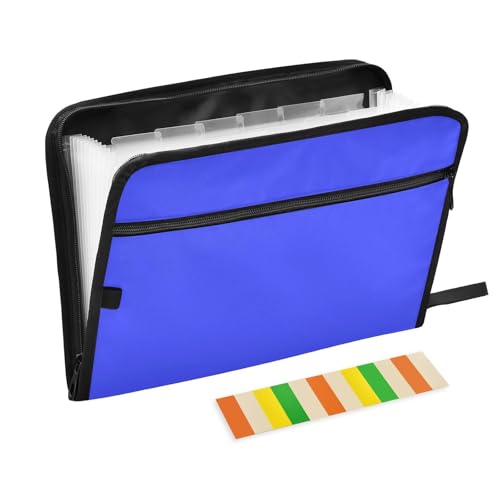 Dokumentenmappe mit Taschen, 13 Taschen, A4, Briefgröße mit Reißverschluss, für Papiere, Organizer, mit Taschen, Blau Dokumentenmappe mit Taschen, 13 Taschen, A4, Briefgröße mit Reißverschluss, für Papiere, Organizer, mit Taschen, Blau von SyXIOP