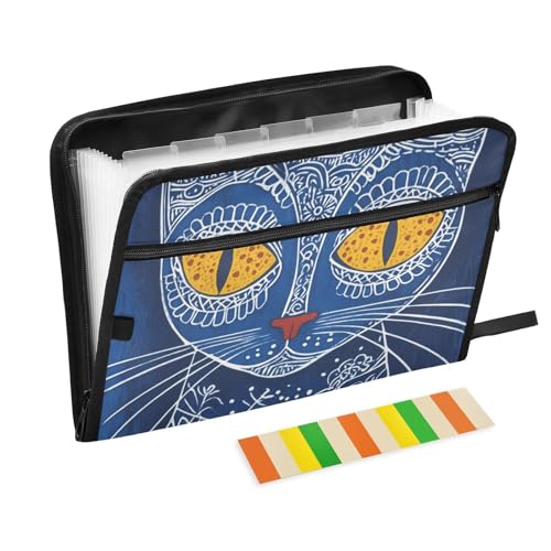 Dokumentenmappe mit geometrischem Kunststil für die Schule, 13 Taschen, A4, Briefgröße mit Reißverschluss, für Bürobedarf, Organizer, Aktenordner Dokumentenmappe mit geometrischem Kunststil für die Schule, 13 Taschen, A4, Briefgröße mit Reißverschluss, für Bürobedarf, Organizer, Aktenordner von SyXIOP