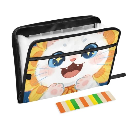 Dokumentenmappe mit niedlichem Cartoon-Motiv, weiß, 13 Taschen, A4, Briefgröße mit Reißverschluss, für Geschäftsmappe, mit Verschluss, Para Guardar Dokumentenmappe mit niedlichem Cartoon-Motiv, weiß, 13 Taschen, A4, Briefgröße mit Reißverschluss, für Geschäftsmappe, mit Verschluss, Para Guardar von SyXIOP