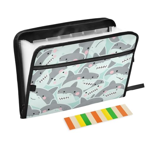 Dokumentenmappe mit süßem Delfin-Design, 13 Taschen, A4, Briefgröße mit Reißverschluss, für Büro, erweiterbare Hängemappen, erweiterbar Dokumentenmappe mit süßem Delfin-Design, 13 Taschen, A4, Briefgröße mit Reißverschluss, für Büro, erweiterbare Hängemappen, erweiterbar von SyXIOP