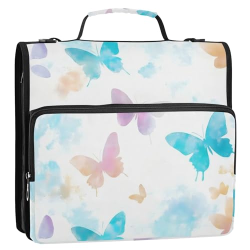 Dreamy Butterfly 3 Ringbuch mit 3 Ringen und extra Taschen mit Schultergurt, mehrere Taschen, Dokumenten-Organizer, geeignet für Mittelschule, Carpeta del organizador Dreamy Butterfly 3 Ringbuch mit 3 Ringen und extra Taschen mit Schultergurt, mehrere Taschen, Dokumenten-Organizer, geeignet für Mittelschule, Carpeta del organizador von SyXIOP