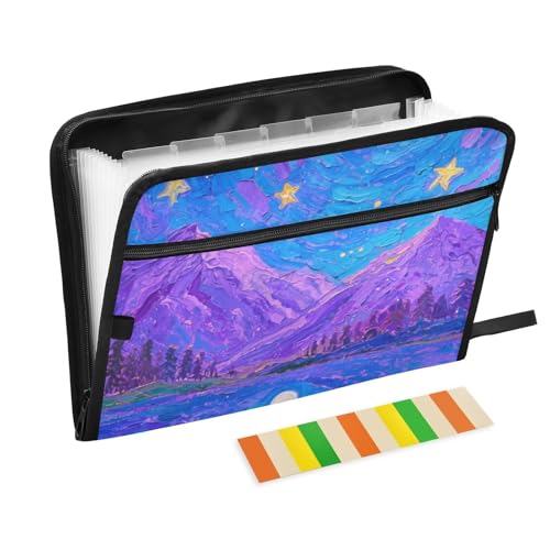 Erweiterbarer Ordner mit Sternenhimmel, 13 Taschen, A4, Briefgröße mit Reißverschluss, für Büro, Aktenordner, Jacke, Expando Erweiterbarer Ordner mit Sternenhimmel, 13 Taschen, A4, Briefgröße mit Reißverschluss, für Büro, Aktenordner, Jacke, Expando von SyXIOP