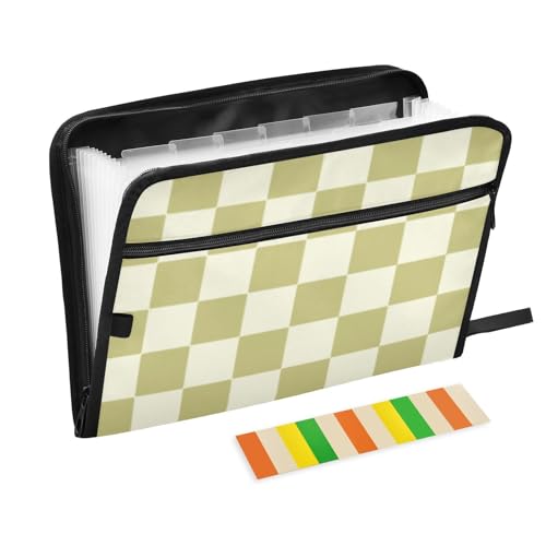 Fächermappe, Akkordeon, 13 Fächer, A4, Briefgröße mit Reißverschluss, für Geschäftserweiterungen, Khaki / Beige Fächermappe, Akkordeon, 13 Fächer, A4, Briefgröße mit Reißverschluss, für Geschäftserweiterungen, Khaki / Beige von SyXIOP