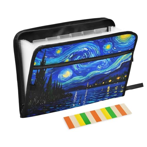 Fächermappe mit Sternenhimmel, erweiterbar, 13 Fächer, A4, Briefgröße mit Reißverschluss, für Büro, Aktenordner, Blau und Schwarz Fächermappe mit Sternenhimmel, erweiterbar, 13 Fächer, A4, Briefgröße mit Reißverschluss, für Büro, Aktenordner, Blau und Schwarz von SyXIOP