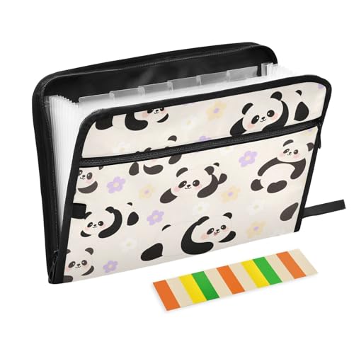 Fächermappe mit niedlichem Cartoon-Motiv, weiß, Panda, 13 Taschen, A4, Briefgröße mit Reißverschluss, für Zuhause, Büro, Kunststoff, Fächermappe, Carpetas de Fächermappe mit niedlichem Cartoon-Motiv, weiß, Panda, 13 Taschen, A4, Briefgröße mit Reißverschluss, für Zuhause, Büro, Kunststoff, Fächermappe, Carpetas de von SyXIOP