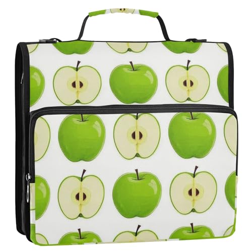 Green Fruit Cartoon 3,8 cm Ringbuch mit extra Taschen mit Schultergurt und Griff, mehrere Taschen, Portfolio, Organizer für Schule, Cremallera de Carpeta, 3,8 cm Green Fruit Cartoon 3,8 cm Ringbuch mit extra Taschen mit Schultergurt und Griff, mehrere Taschen, Portfolio, Organizer für Schule, Cremallera de Carpeta, 3,8 cm von SyXIOP