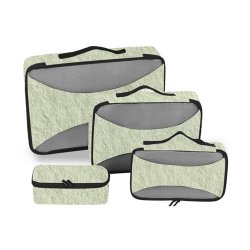 Grünes 4-teiliges Organizer-Set, Reiseetui, Netzstoff, Reiseutensilien, leicht, große Packwürfel von SyXIOP