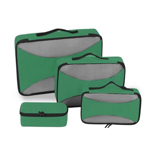 Grünes 4-teiliges Organizer-Set für Reisen, Netzstoff, Reiseutensilien, leichte Packwürfel für Damen von SyXIOP