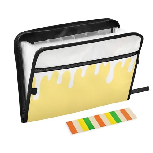 Hängeregistraturmappe mit 13 Fächern, A4, Briefgröße mit Reißverschluss, für Büro, zum Aufhängen, erweiterbare Mappe, Gelb Hängeregistraturmappe mit 13 Fächern, A4, Briefgröße mit Reißverschluss, für Büro, zum Aufhängen, erweiterbare Mappe, Gelb von SyXIOP