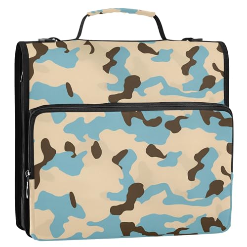 Homravel Aufbewahrungstasche mit 3 Ringen und Reißverschluss, 3,8 cm, Tarnmuster, Blau, Beige, 3,8 cm, mit Schultergurt, mehrere Taschen, tragbare Homravel-sichere Aufbewahrungstasche für Schule Homravel Aufbewahrungstasche mit 3 Ringen und Reißverschluss, 3,8 cm, Tarnmuster, Blau, Beige, 3,8 cm, mit Schultergurt, mehrere Taschen, tragbare Homravel-sichere Aufbewahrungstasche für Schule von SyXIOP