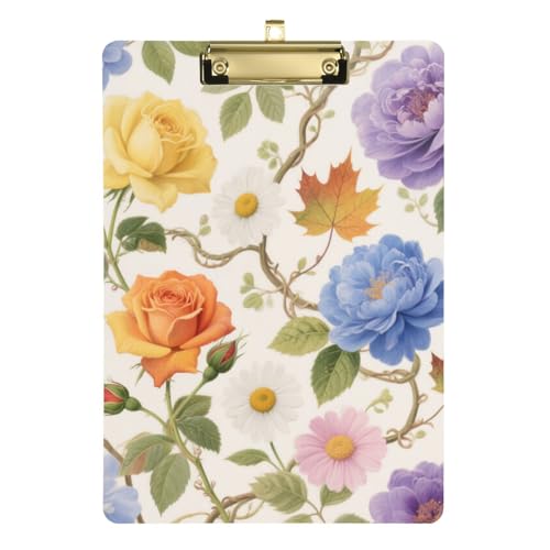 Klemmbrett mit bunten Rosenblüten, A4, für Krankenschwestern, ausgefallenes Klemmbrett, Kunststoff, für Krankenpflege, Studenten, Handel, Quest, Größe 22,9 x 30,5 cm Klemmbrett mit bunten Rosenblüten, A4, für Krankenschwestern, ausgefallenes Klemmbrett, Kunststoff, für Krankenpflege, Studenten, Handel, Quest, Größe 22,9 x 30,5 cm von SyXIOP