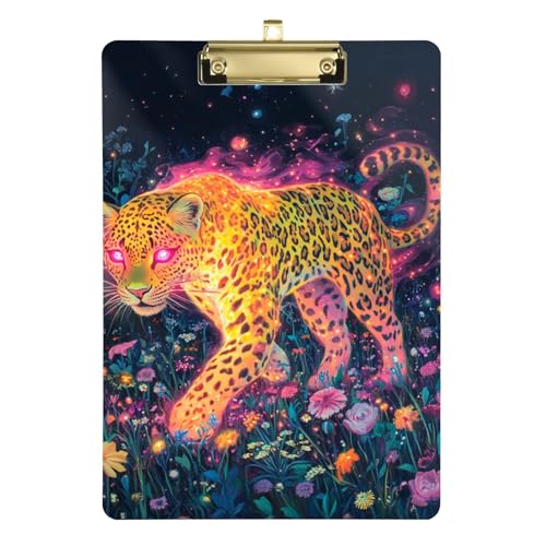 Klemmbrett mit gelbem Leopardenmuster, A4, dick, für Damen, wasserdicht, für Lehrer, Muss für Klassenzimmer, Grundschule, Größe 22,9 x 30,5 cm Klemmbrett mit gelbem Leopardenmuster, A4, dick, für Damen, wasserdicht, für Lehrer, Muss für Klassenzimmer, Grundschule, Größe 22,9 x 30,5 cm von SyXIOP