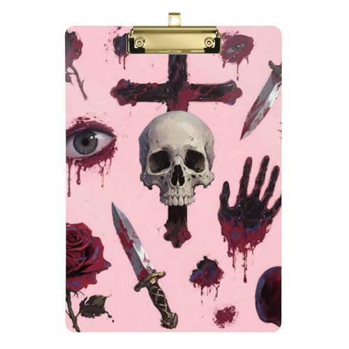Klemmbrett mit roter Rose, Gothic-Stil, A4, niedliches Klemmbrett mit Rückseite, Kunststoff, für das erste Jahr, Lehrer, Muss Haves Größe 22,9 x 30,5 cm Klemmbrett mit roter Rose, Gothic-Stil, A4, niedliches Klemmbrett mit Rückseite, Kunststoff, für das erste Jahr, Lehrer, Muss Haves Größe 22,9 x 30,5 cm von SyXIOP