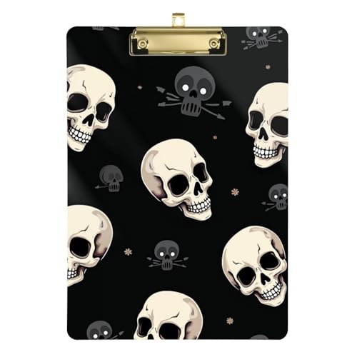 Klemmbrett mit schwarzen Totenköpfen, A4, für das Büro, Tierärztliche Klemmbrett, transparent, für das erste Jahr, Lehrer, muss Haves Größe 22,9 x 30,5 cm Klemmbrett mit schwarzen Totenköpfen, A4, für das Büro, Tierärztliche Klemmbrett, transparent, für das erste Jahr, Lehrer, muss Haves Größe 22,9 x 30,5 cm von SyXIOP