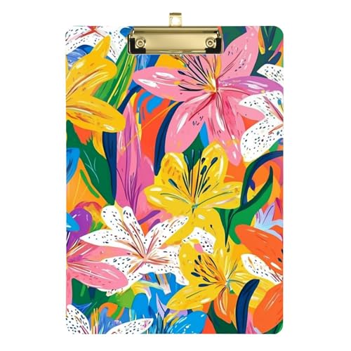 Lily, buntes Doppel-Klemmbrett, A4, kompaktes Klemmbrett, transparent, für Krankenschwestern, Heimunternehmer, Größe 22,9 x 30,5 cm Lily, buntes Doppel-Klemmbrett, A4, kompaktes Klemmbrett, transparent, für Krankenschwestern, Heimunternehmer, Größe 22,9 x 30,5 cm von SyXIOP